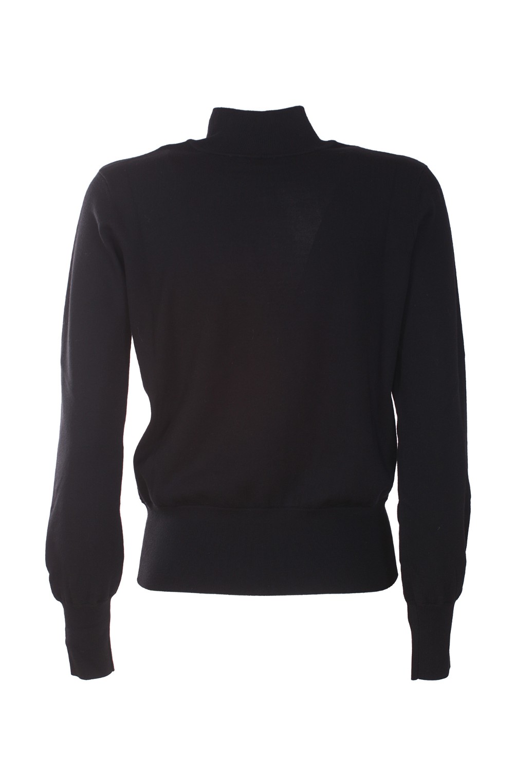 shop ELISABETTA FRANCHI Saldi Maglia: Elisabetta Franchi Maglia a collo alto in lana con logo.
Girocollo con incrocio sul davanti.
Scollo V sul seno. 
Sul fondo logo a intarsio in contrasto.
Maniche lunghe.
Composizione: 100% lana vergine.
Made in Italy.. MK53S26E2-685 number 1034738